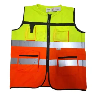 3M Reflective Engineer Hi Visibility safety vest Orange And Lemon Green