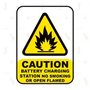 Caution Battery Charging Station No Smoking Or Open Flamed
