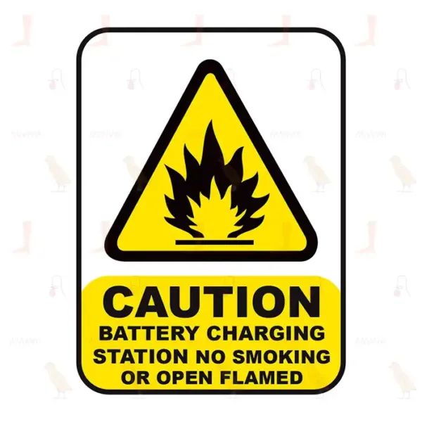 Caution Battery Charging Station No Smoking Or Open Flamed