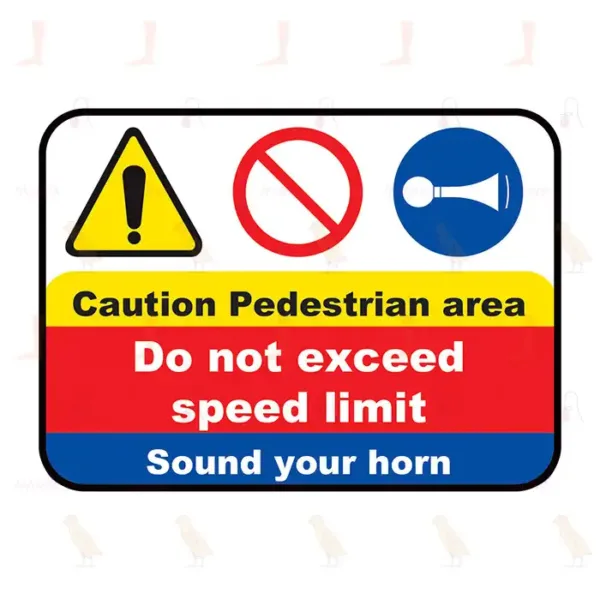 Caution Pedestrian Area Multi-Message Sign