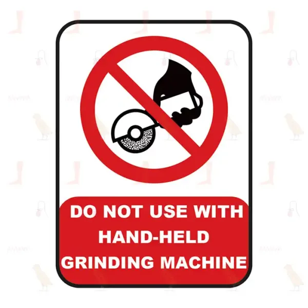 DO NOT USE WITH HAND-HELD GRINDING MACHINE
