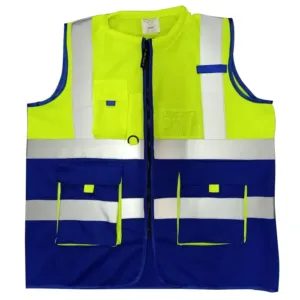 Engineer Hi Visibility safety vest Blue And Lemon Green