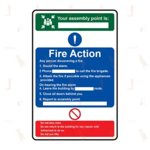 Fire Action & Assembly Point Sign