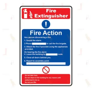 Fire Action & Fire Extinguisher Sign