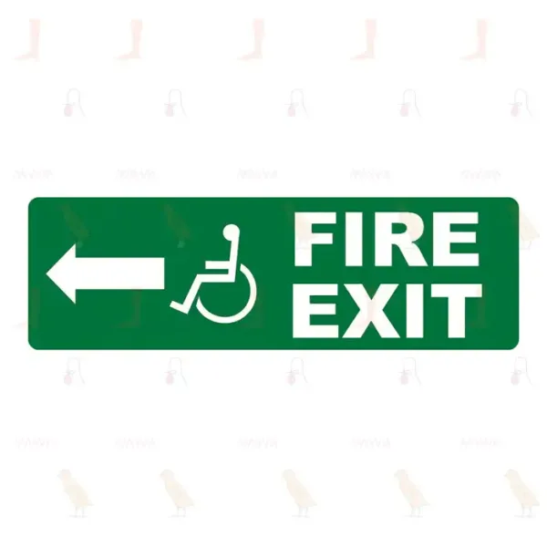 Fire Exit With Disabled Symbol Arrow Left