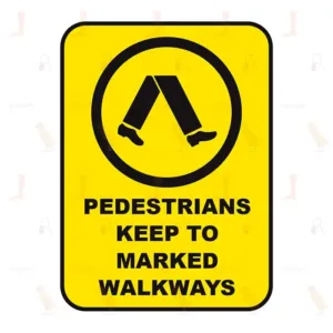 Pedestrians Keep To Marked Walkways