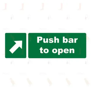 Push bar to open sign