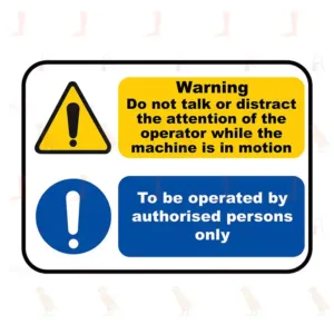 تحذير لا تتحدث أو تشتت انتباه العامل أثناء تشغيل الجهاز. يجب تشغيلها فقط من قبل الأشخاص المخول لهم بذلك.
