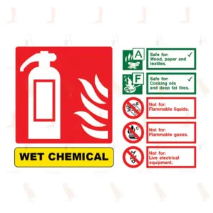 Wet chemical fire extinguisher Identification Sign